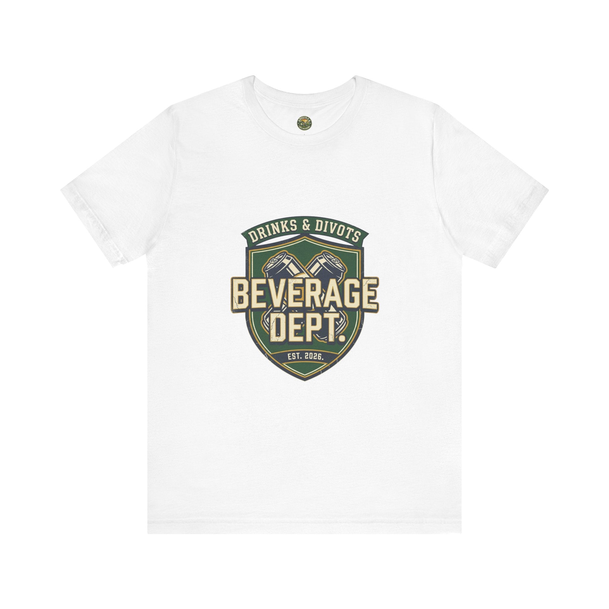 D&D Beverage Department Tee — Crossed Beer Cans Crest
