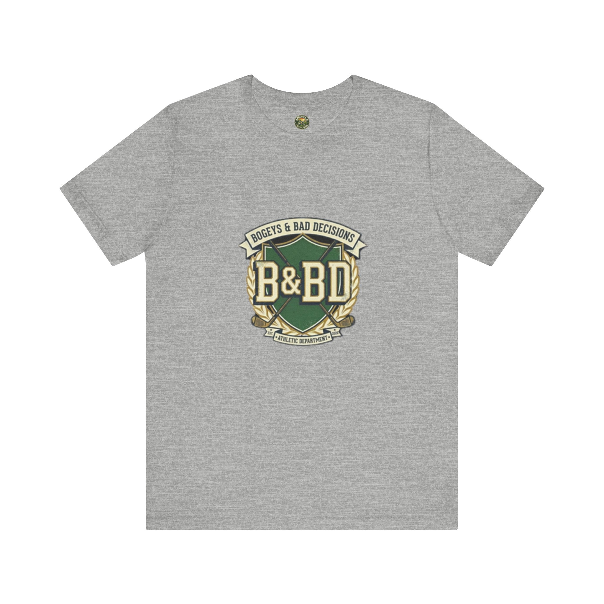 B&BD Athletic Dept Tee — Crossed Clubs Crest