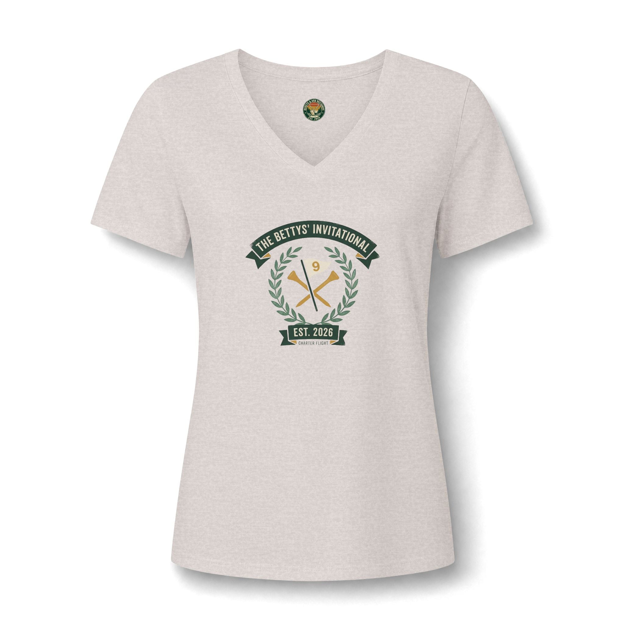 The Bettys’ Invitational  V-Neck Tee — Vintage Tournament Crest