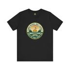 Dawn Patrol Golf League Badge Tee — Sunrise Crest