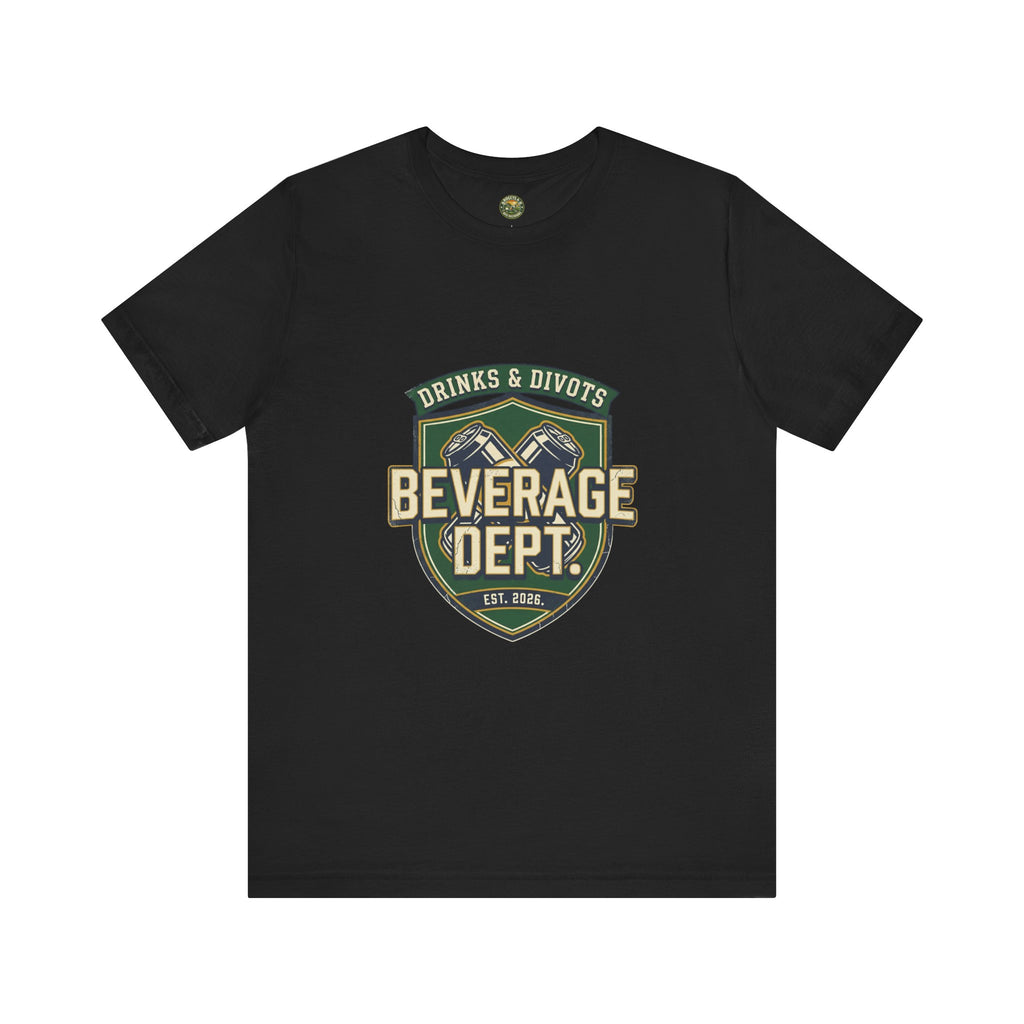 D&D Beverage Department Tee — Crossed Beer Cans Crest