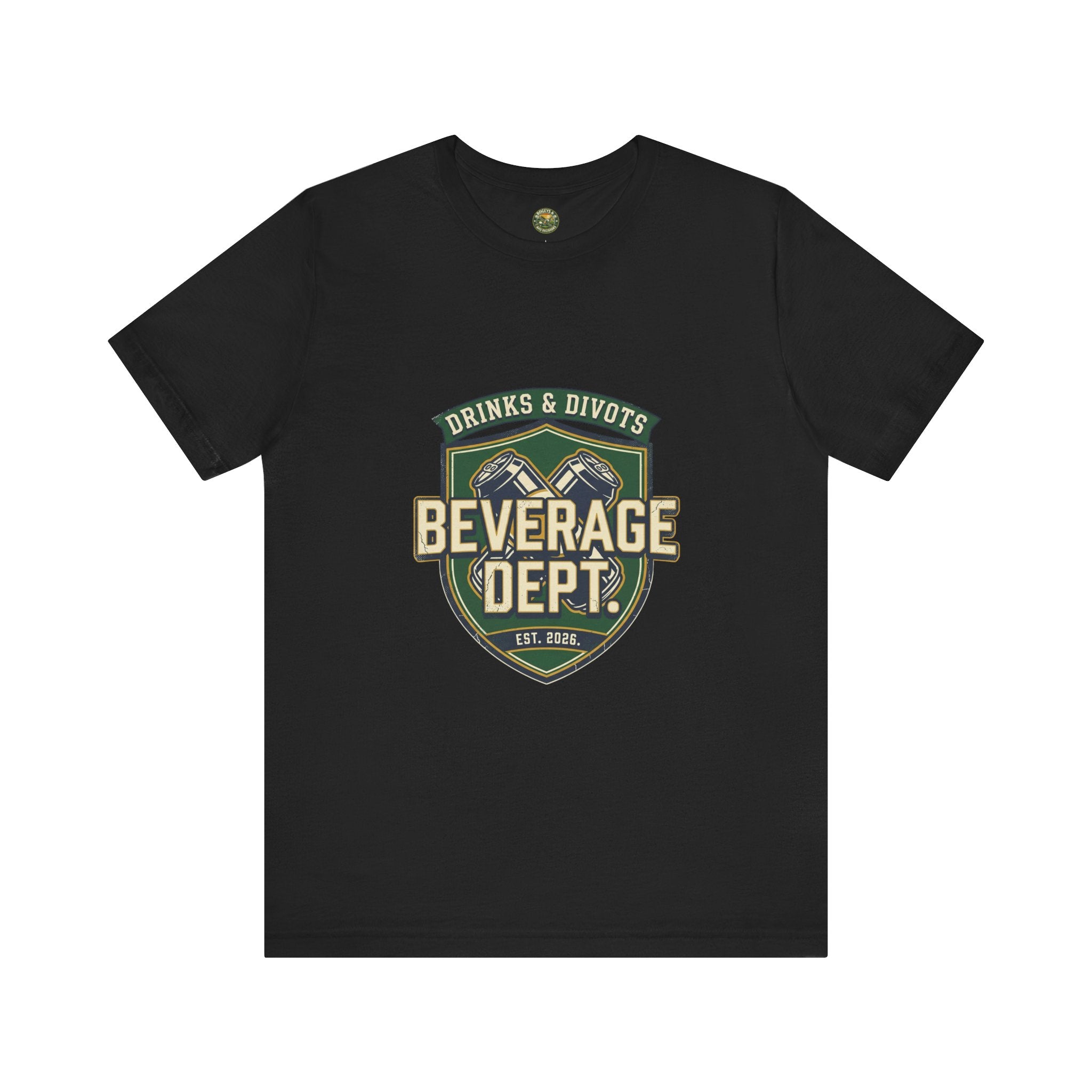 D&D Beverage Department Tee — Crossed Beer Cans Crest