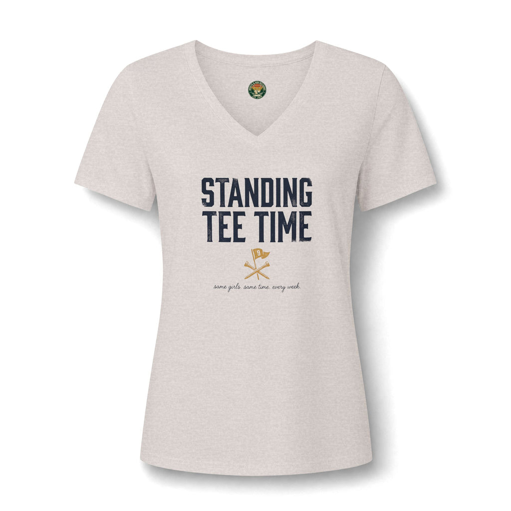 Standing Tee Time V-Neck Tee — Back Nine Bettys