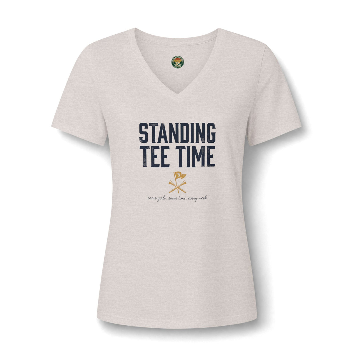 Standing Tee Time V-Neck Tee — Back Nine Bettys