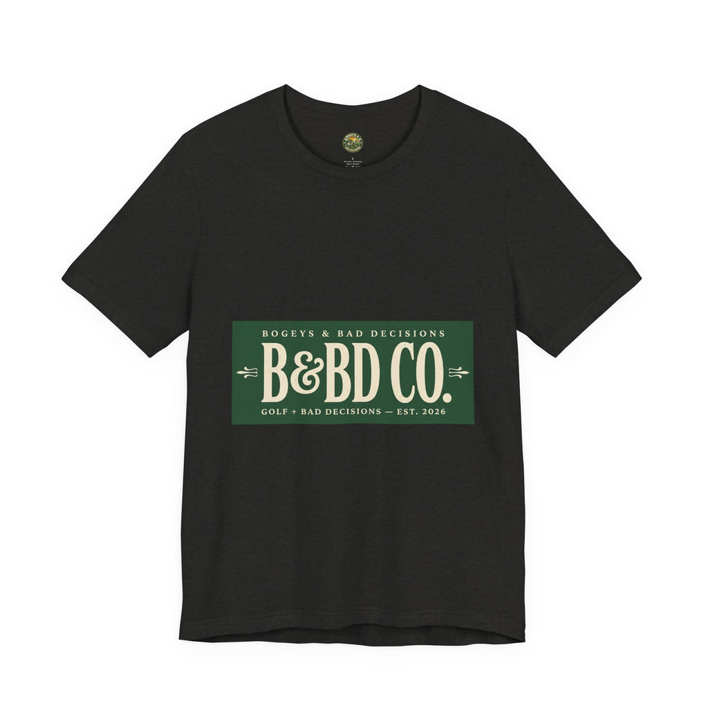 Vintage brand block golf tee — forest green and cream