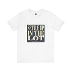 Settle Up In The Lot Tee — Golf Gambling Typography