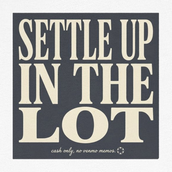 Settle Up In The Lot Tee — Golf Gambling Typography