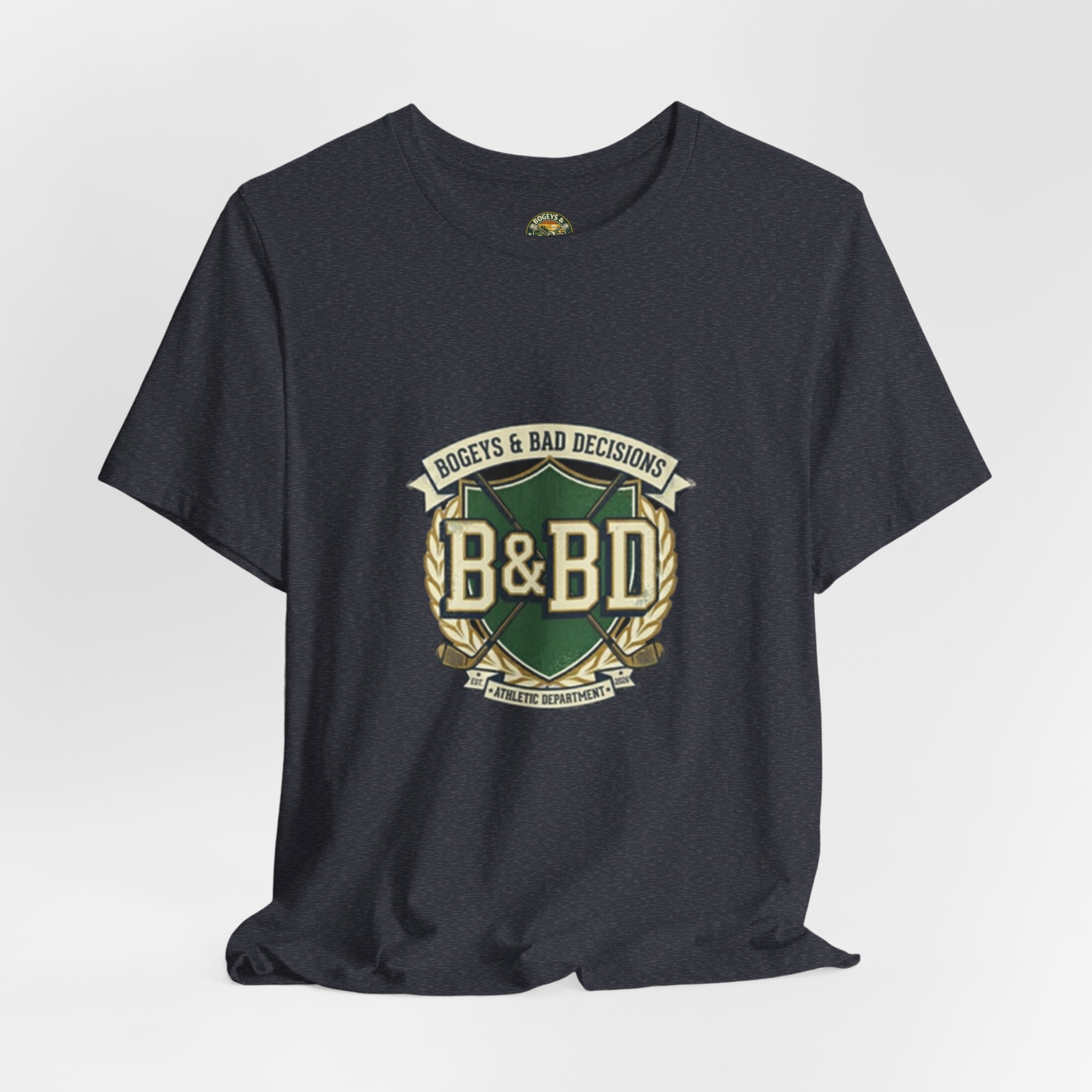 B&BD Athletic Dept Tee — Crossed Clubs Crest