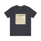Navy blue t-shirt with 'Out of Bounds Club' graphic on a white background