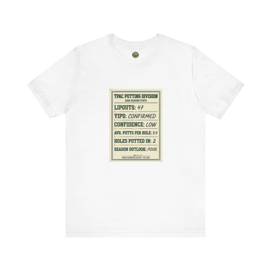 TPAC Putting Stats Sheet Tee — 2026 Season