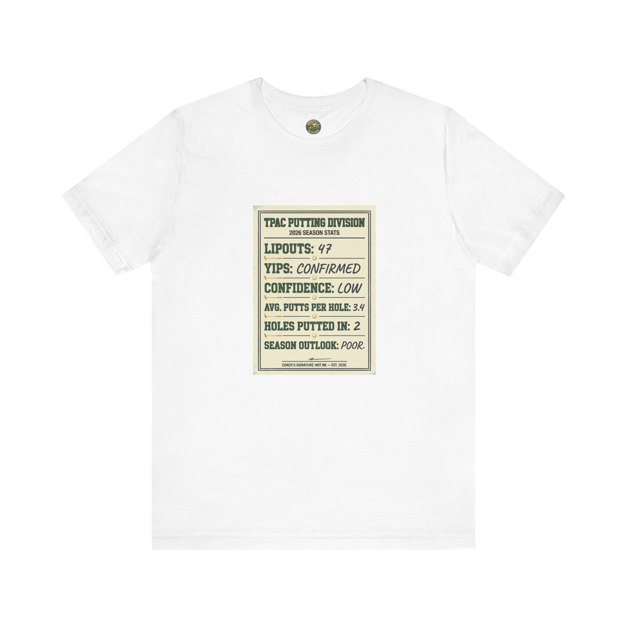 TPAC Putting Stats Sheet Tee — 2026 Season
