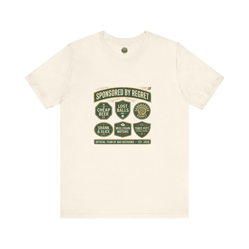 Sponsored By Regret Tee - Fake Racing Sponsor Patch