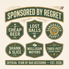 Sponsored By Regret Tee - Fake Racing Sponsor Patch
