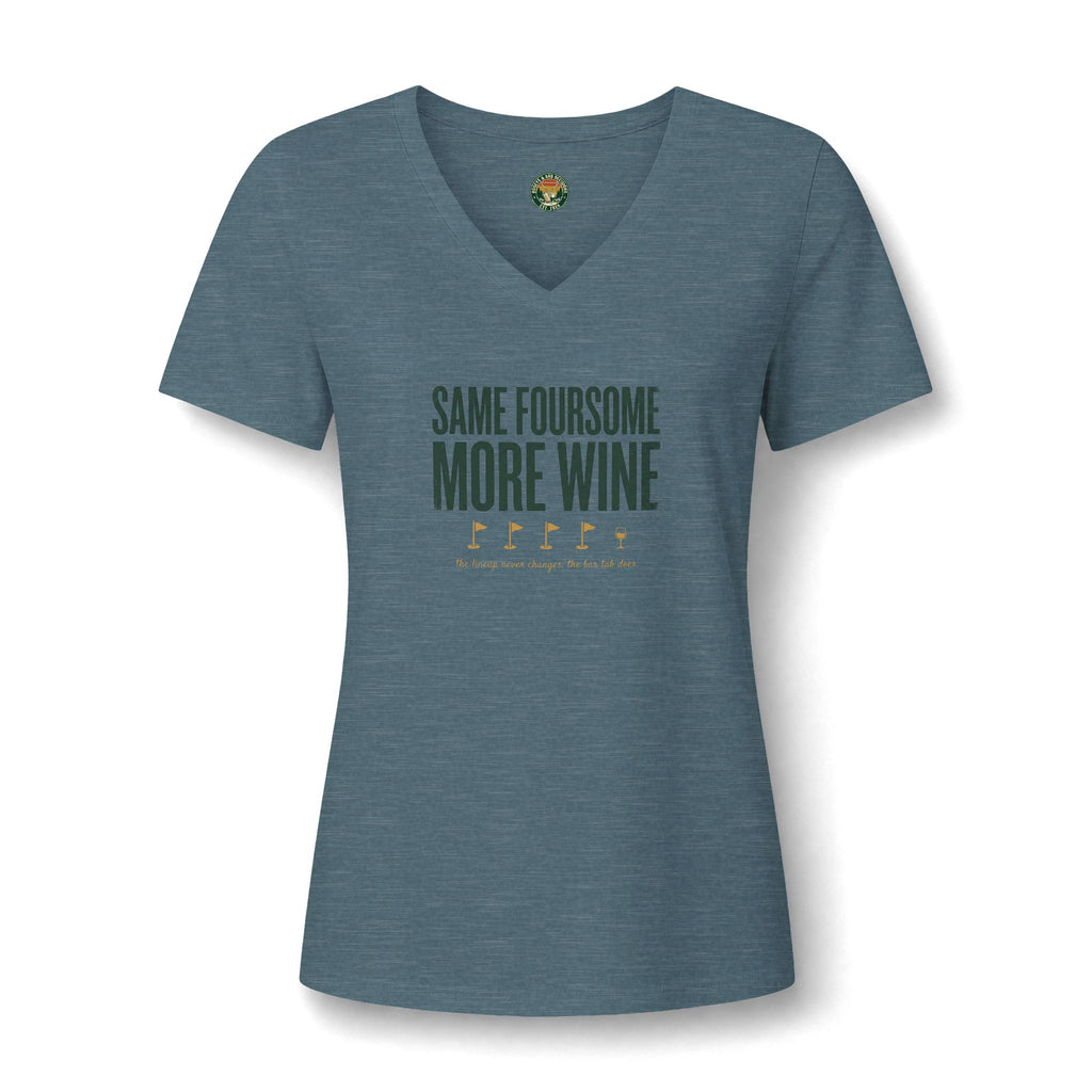 Same Foursome, More Wine V-Neck Tee — Back Nine Bettys