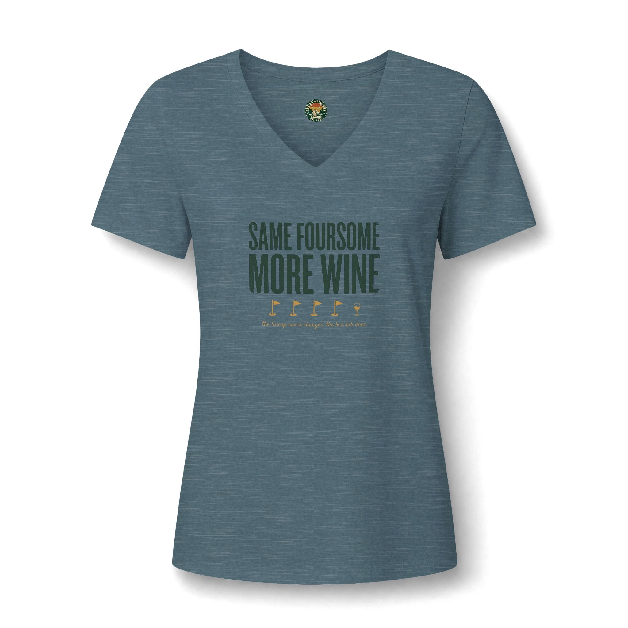 Same Foursome, More Wine V-Neck Tee — Back Nine Bettys