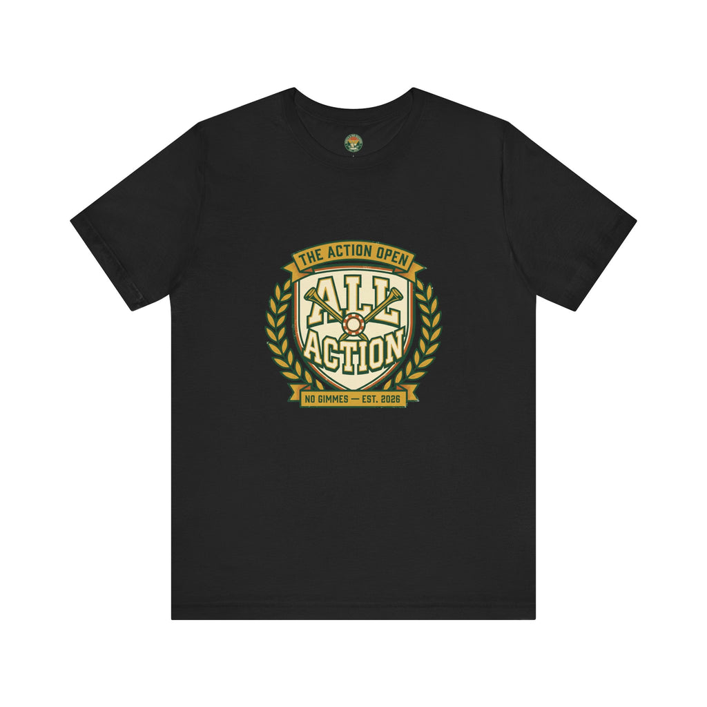 The Action Open Tee — Fake Golf Tournament Crest