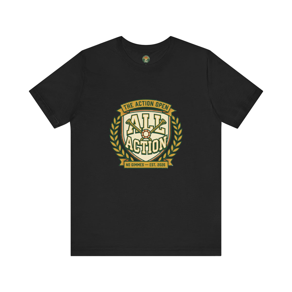 The Action Open Tee — Fake Golf Tournament Crest