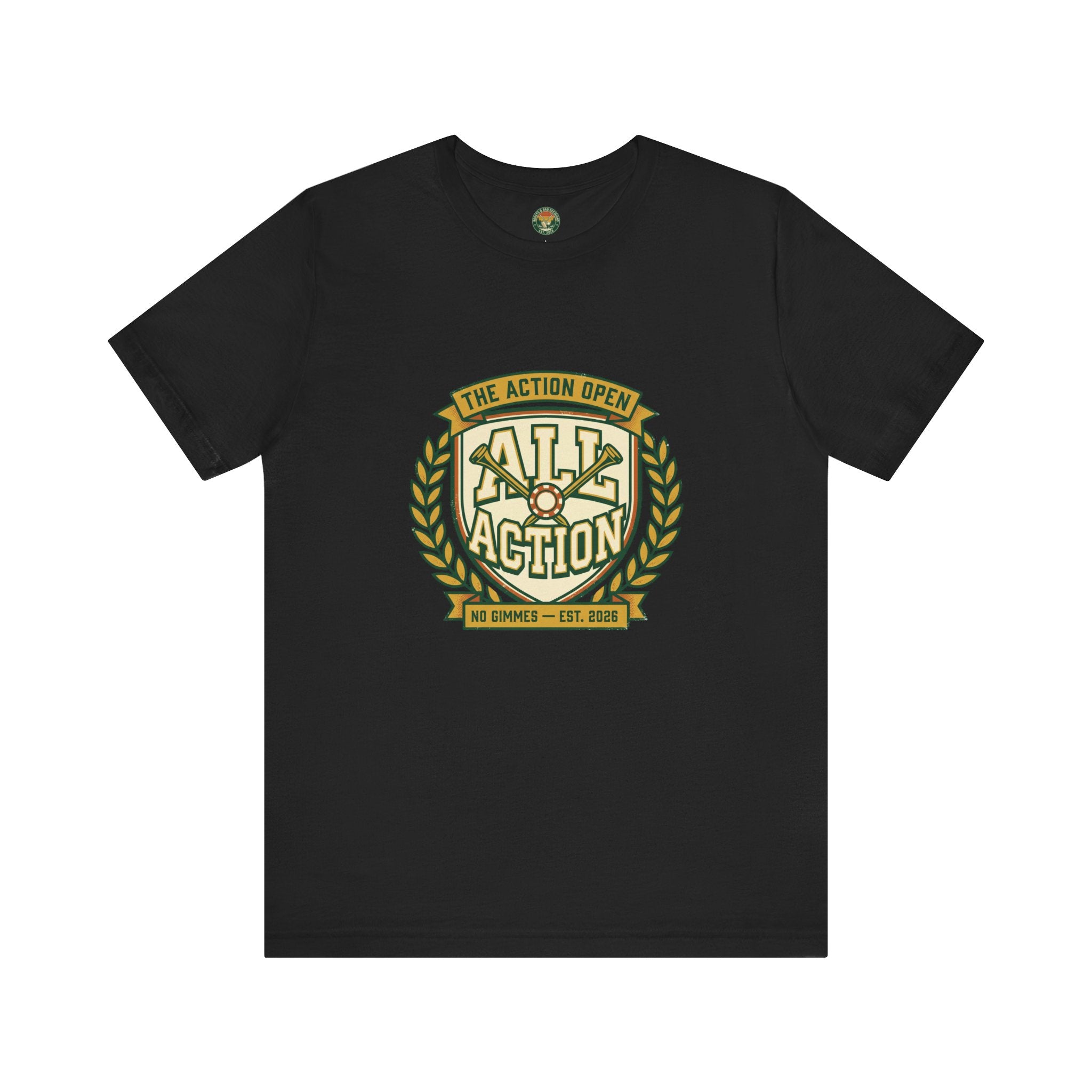 The Action Open Tee — Fake Golf Tournament Crest