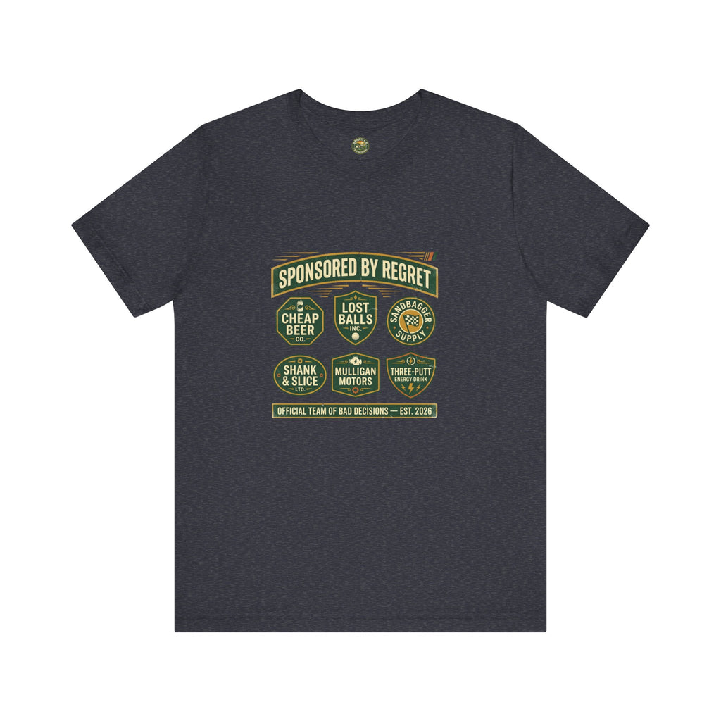 Sponsored By Regret Tee - Fake Racing Sponsor Patch
