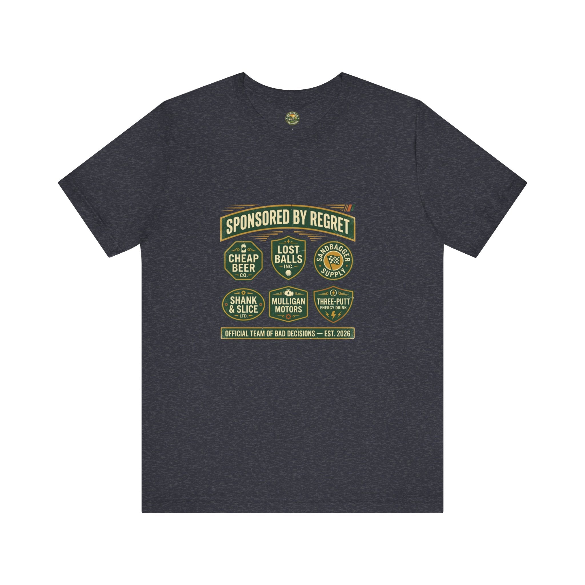 Sponsored By Regret Tee - Fake Racing Sponsor Patch