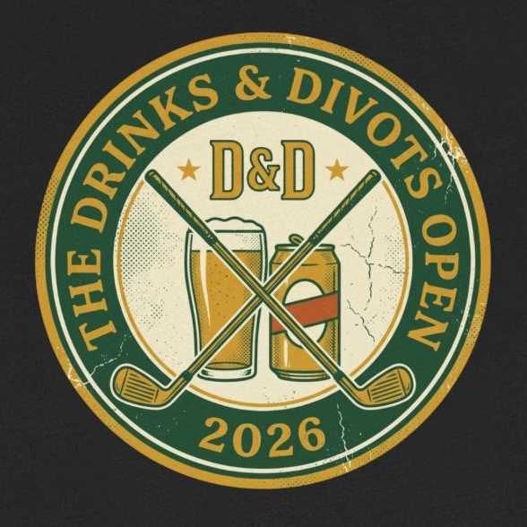 Drinks & Divots Open — Vintage Tournament Badge Tee