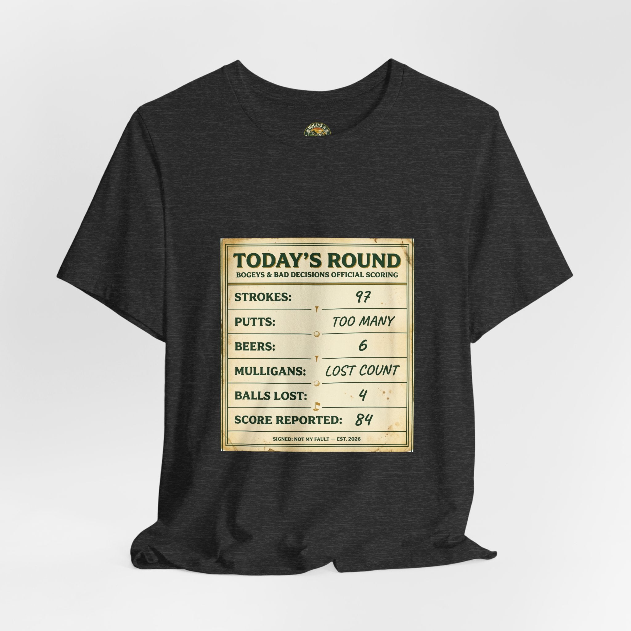 Today's Round Tee — Vintage Faux Scorecard