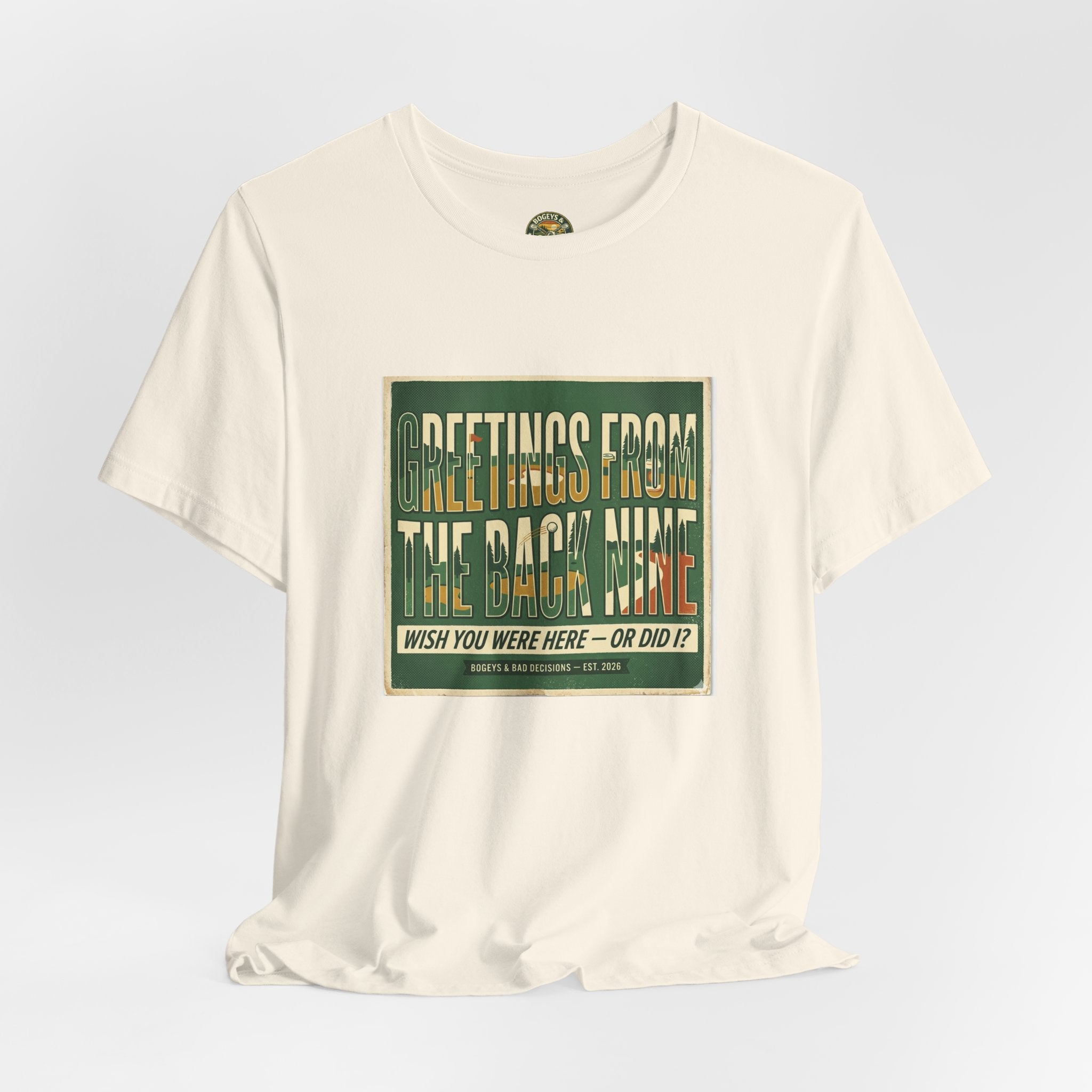 Greetings From The Back Nine — Vintage Postcard Tee