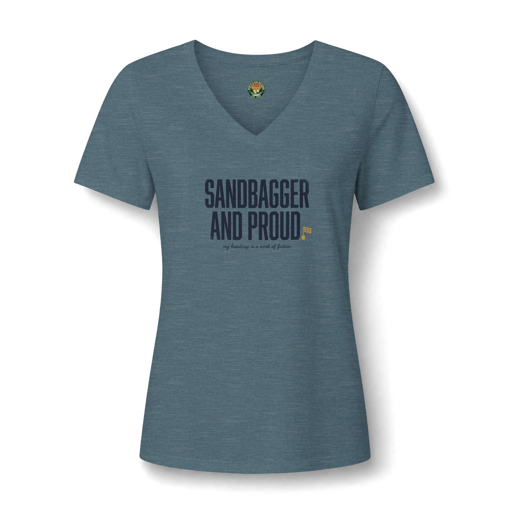 Sandbagger. And Proud. V-Neck Tee — Back Nine Bettys