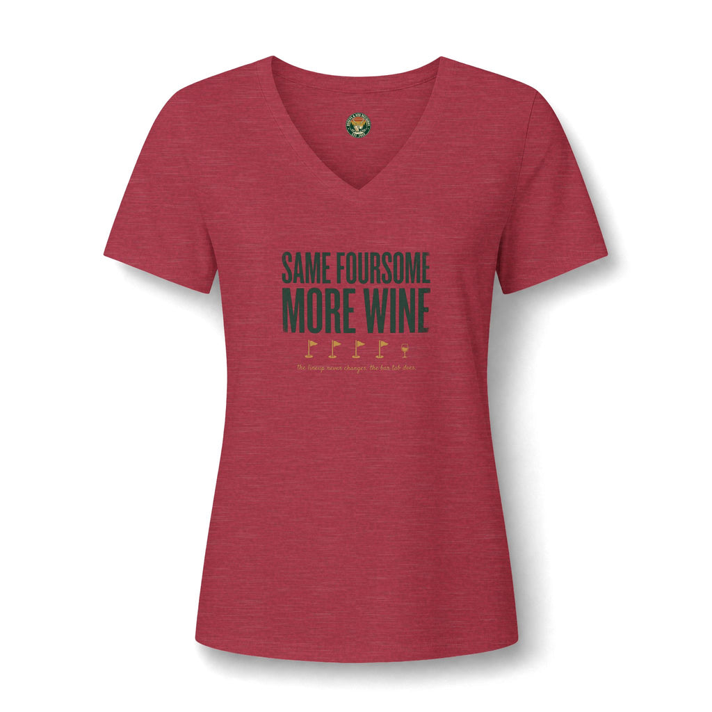Same Foursome, More Wine V-Neck Tee — Back Nine Bettys