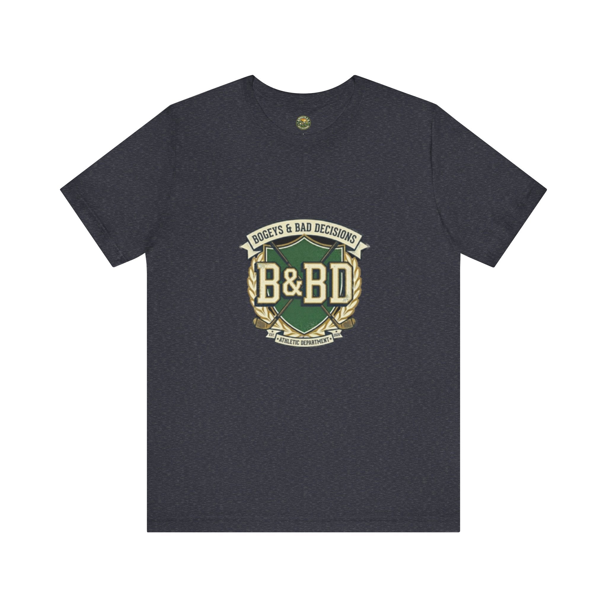 B&BD Athletic Dept Tee — Crossed Clubs Crest