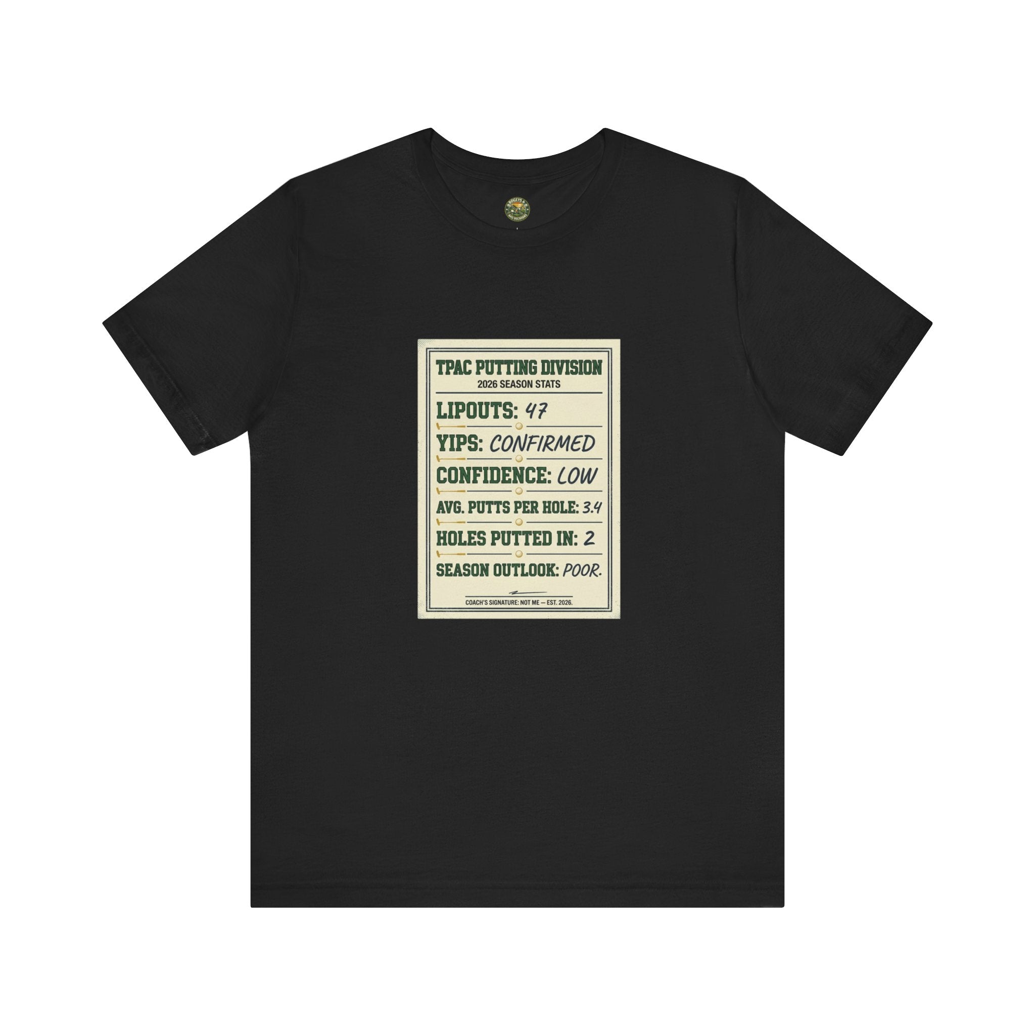 TPAC Putting Stats Sheet Tee — 2026 Season