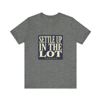 Settle Up In The Lot Tee — Golf Gambling Typography