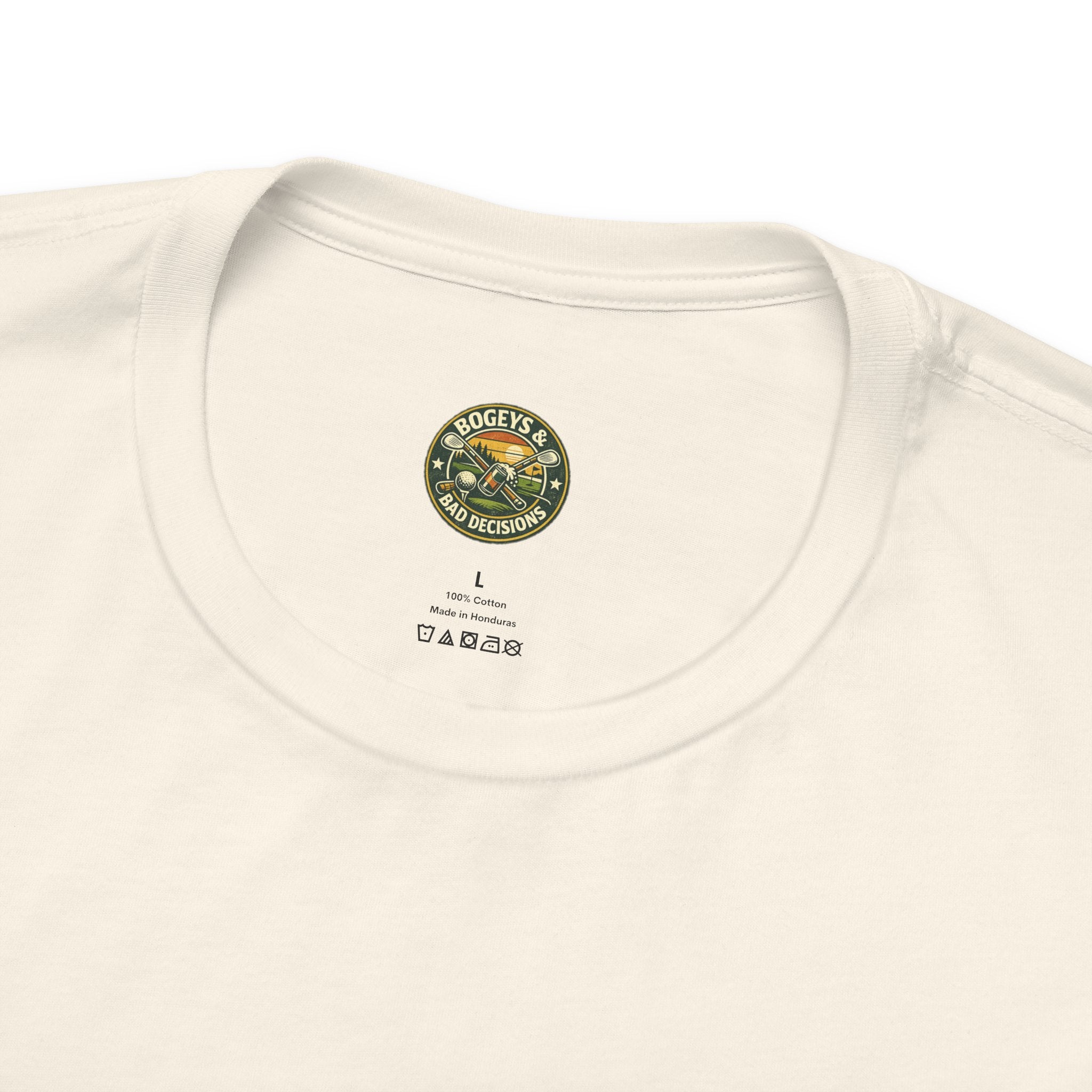 Bogeys & Bad Decisions Logo Tee - Vintage Sunset Badge