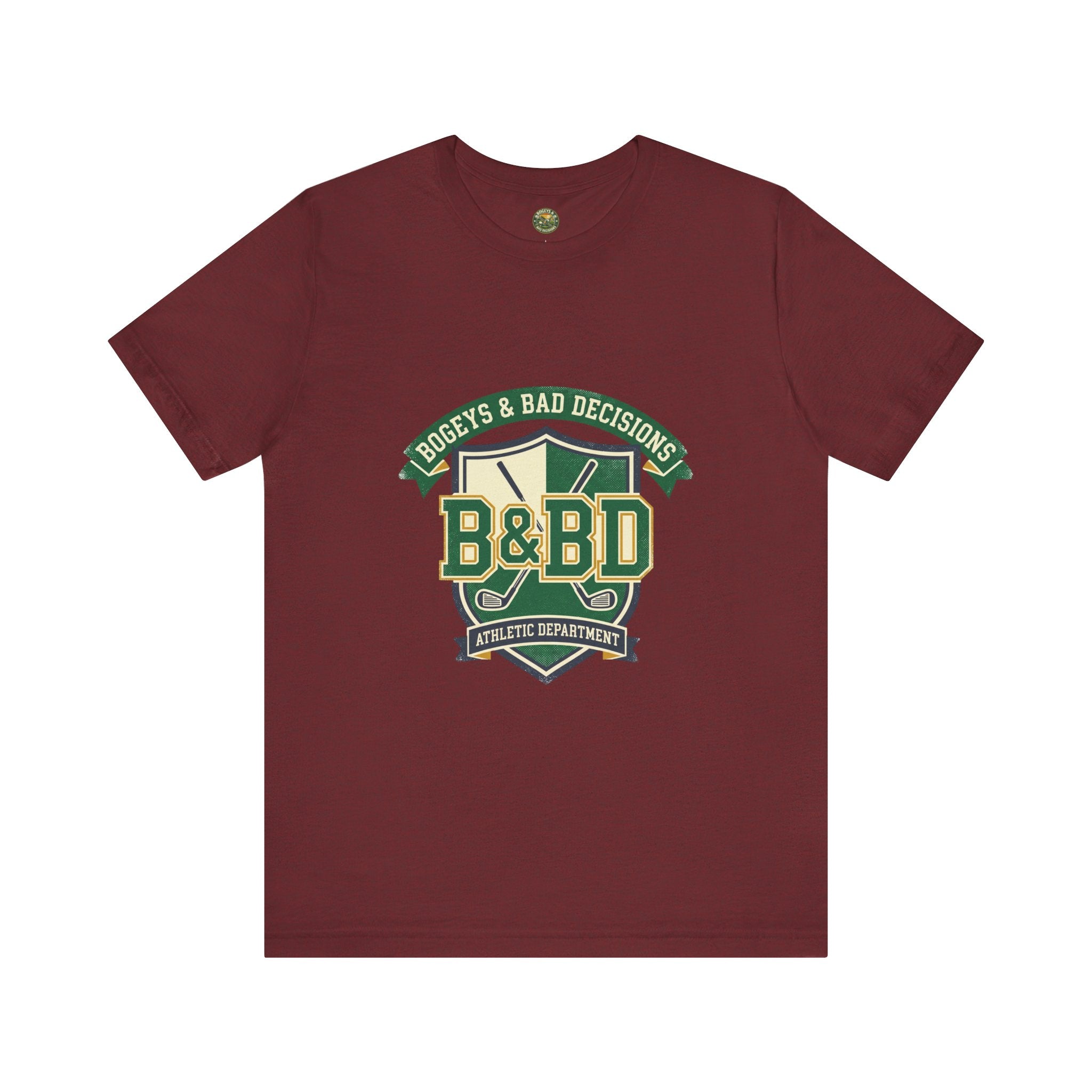 B&BD Athletic Dept Tee — Crossed Clubs Crest