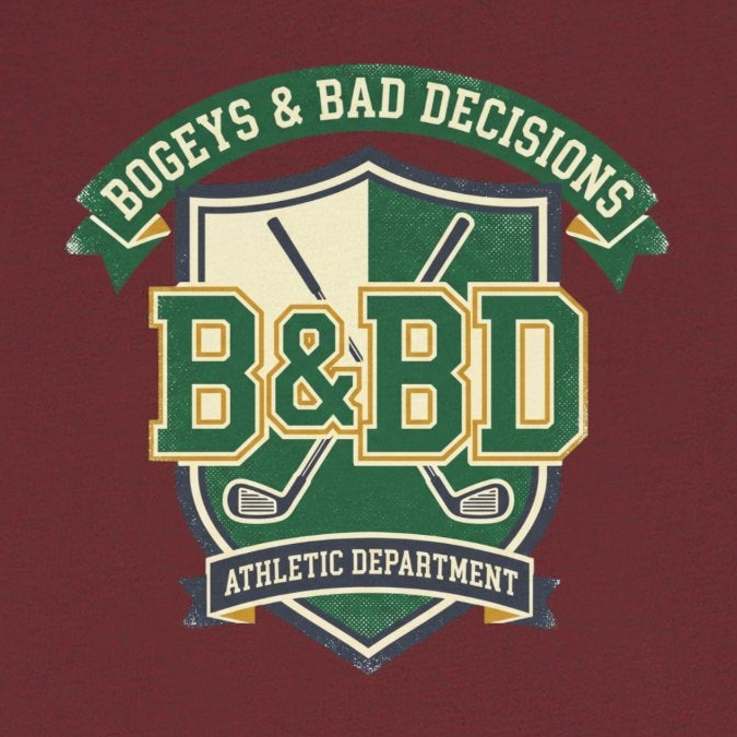 B&BD Athletic Dept Tee — Crossed Clubs Crest