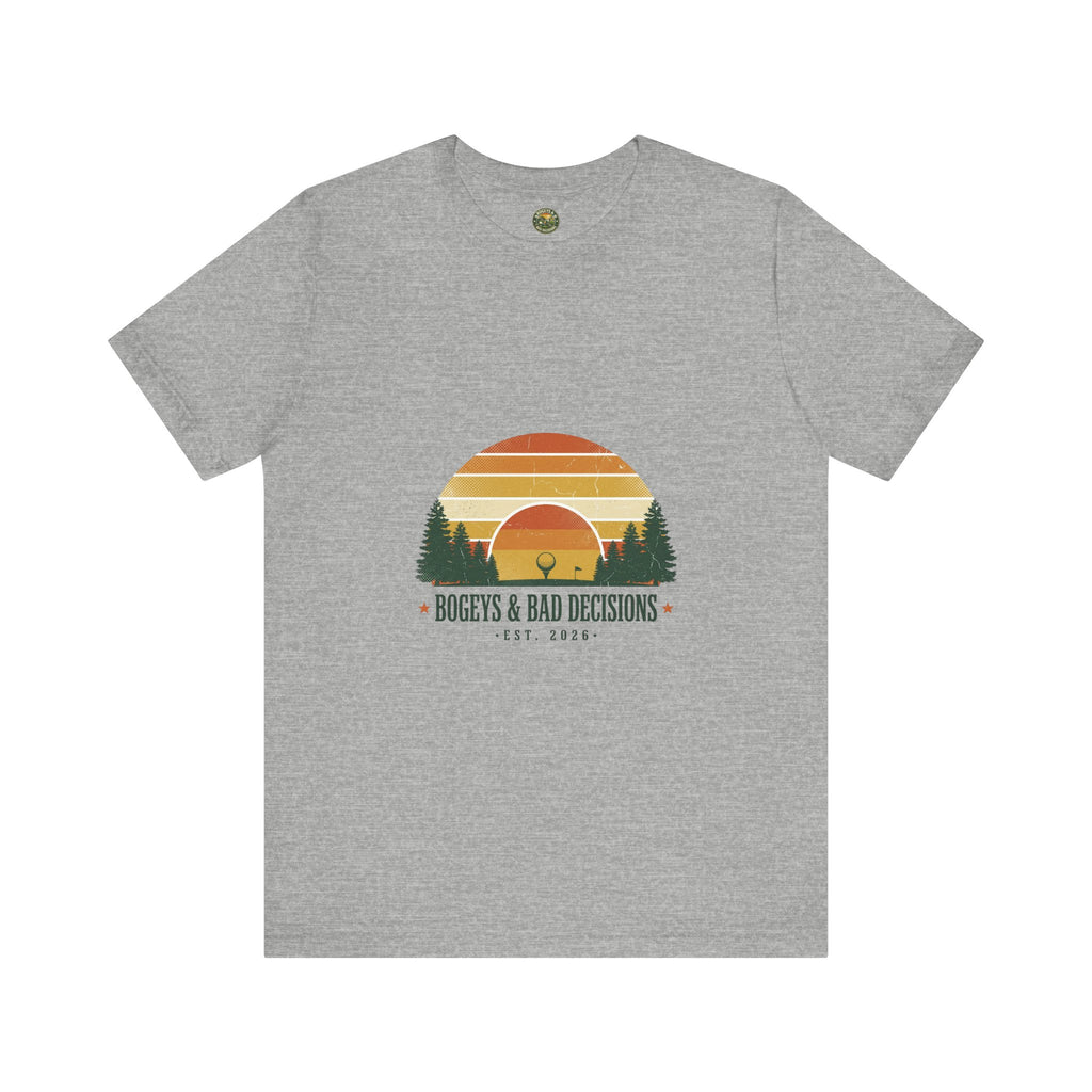 Bogeys & Bad Decisions Tee — Sunset Stripe Solo
