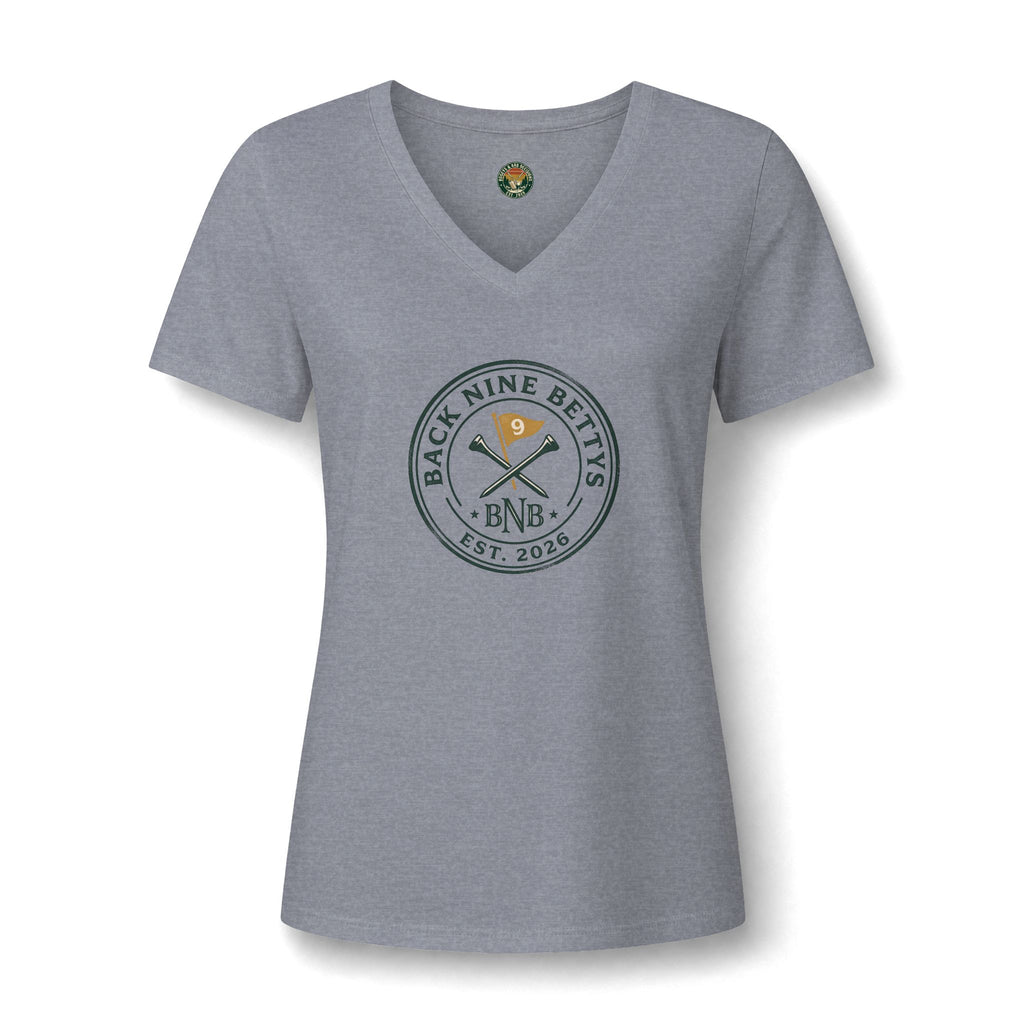 Back Nine Bettys V-Neck Tee — Charter Member Badge