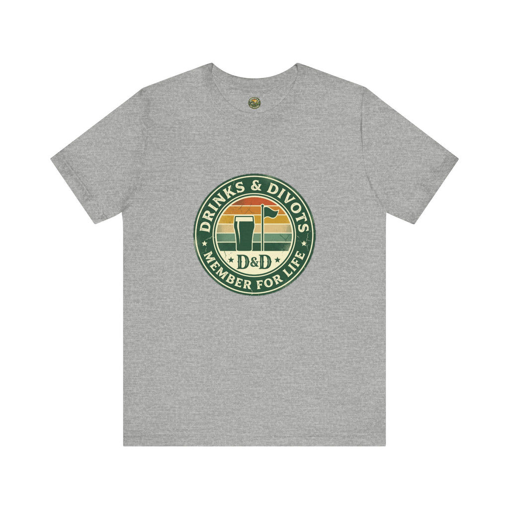 Drinks & Divots Member For Life Tee — Sunset Badge