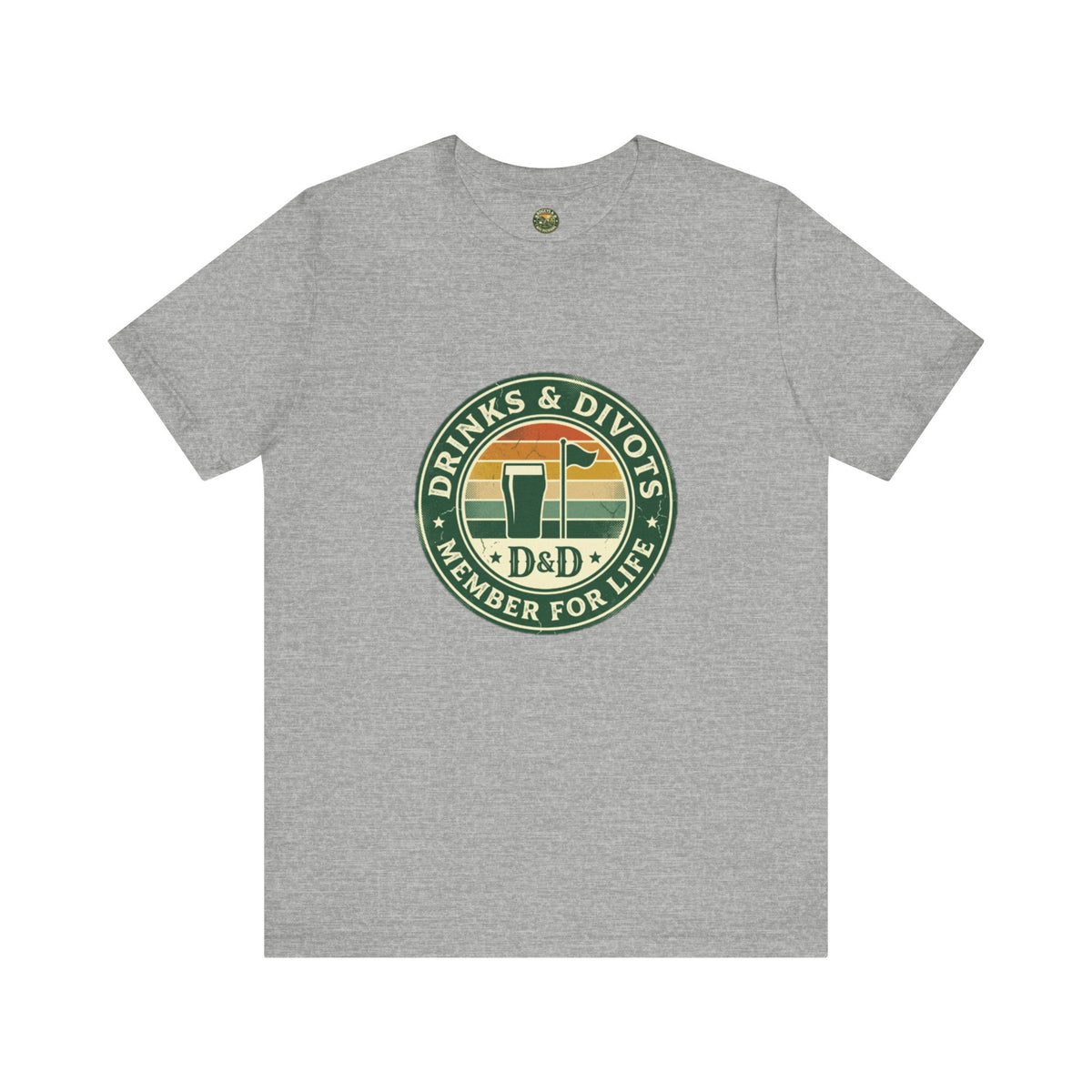 Drinks & Divots Member For Life Tee — Sunset Badge