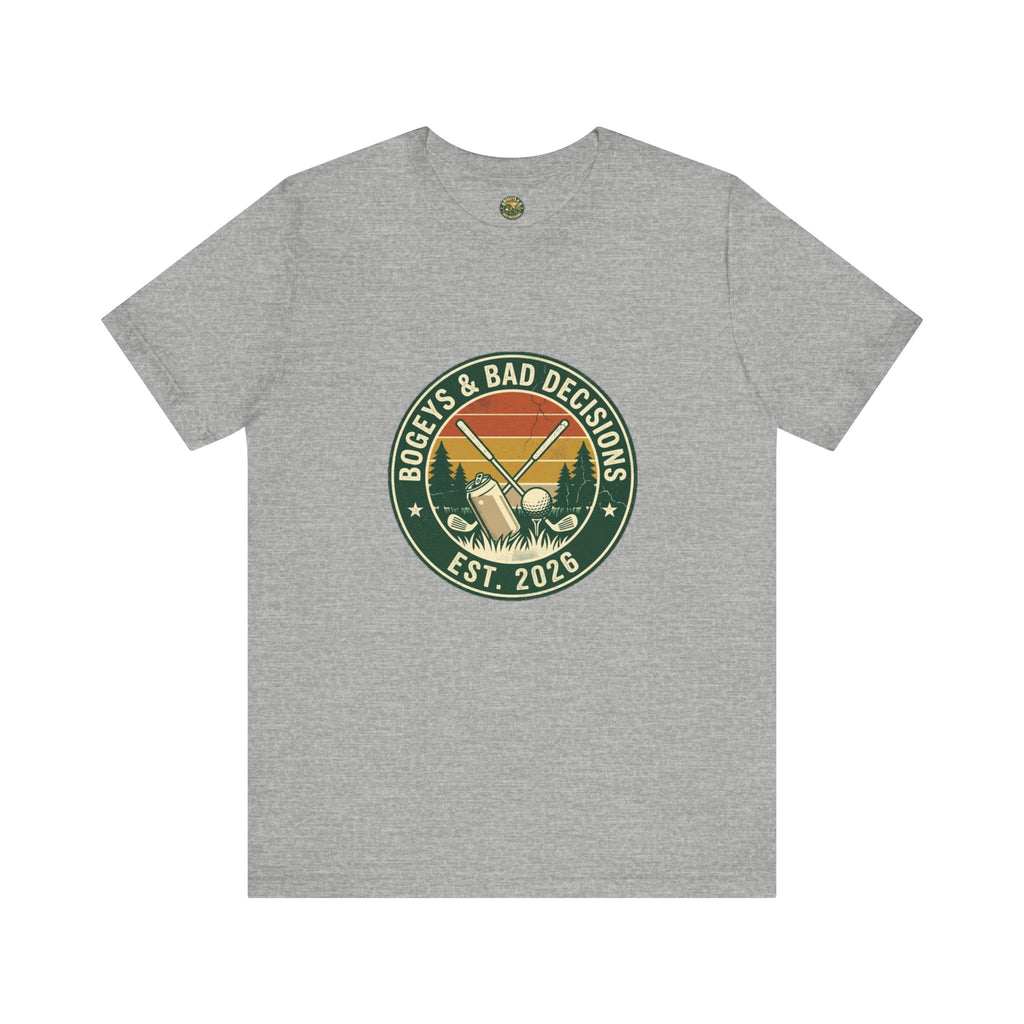 Bogeys & Bad Decisions Logo Tee - Vintage Sunset Badge