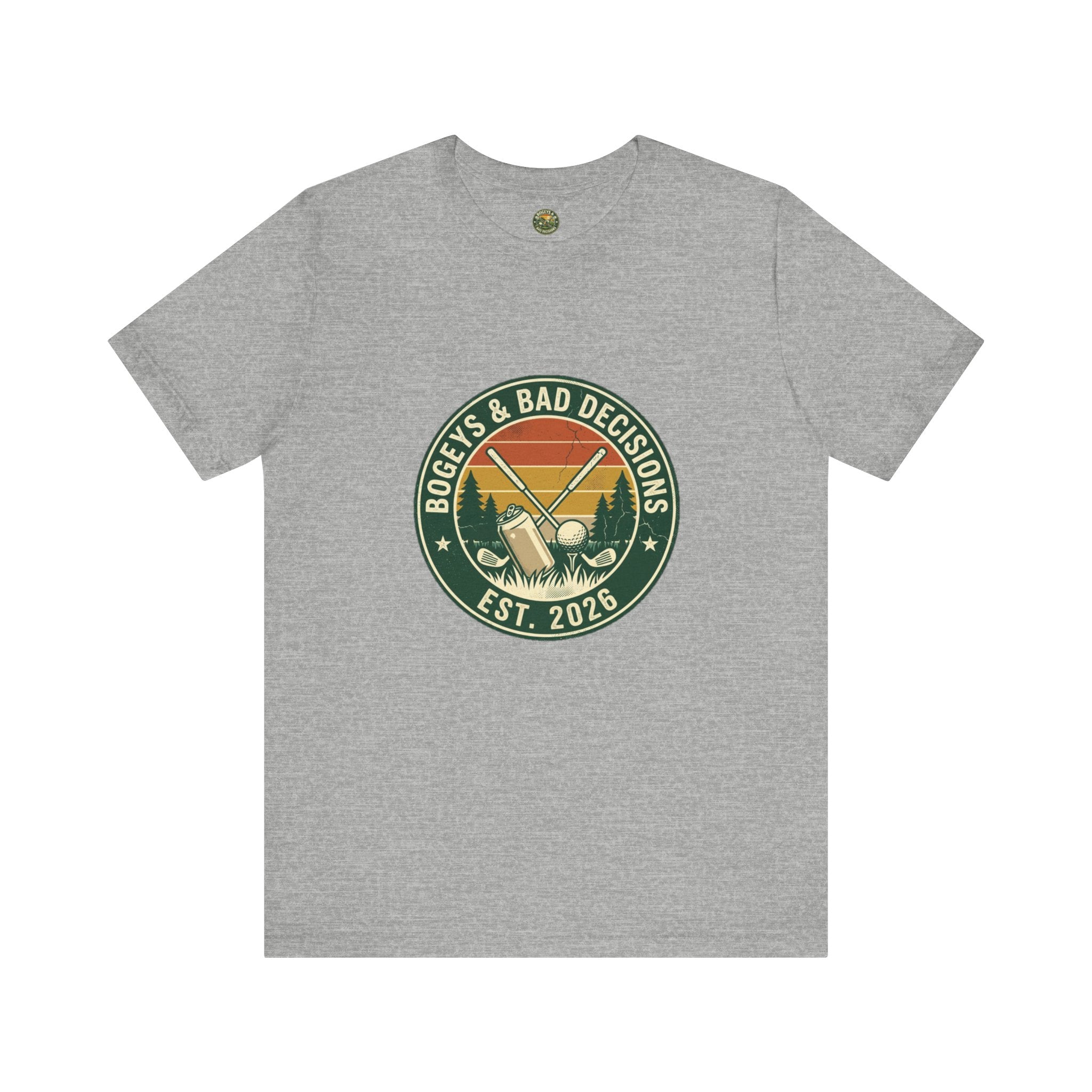 Bogeys & Bad Decisions Logo Tee - Vintage Sunset Badge