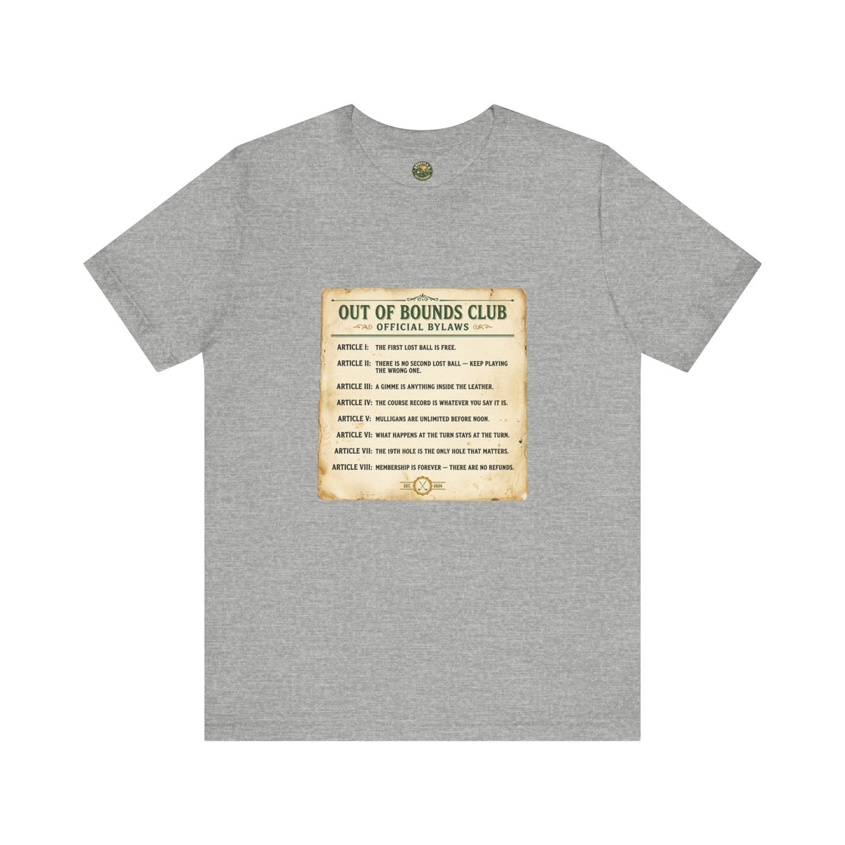 OBC Club Bylaws Tee — Vintage Fake Rulebook