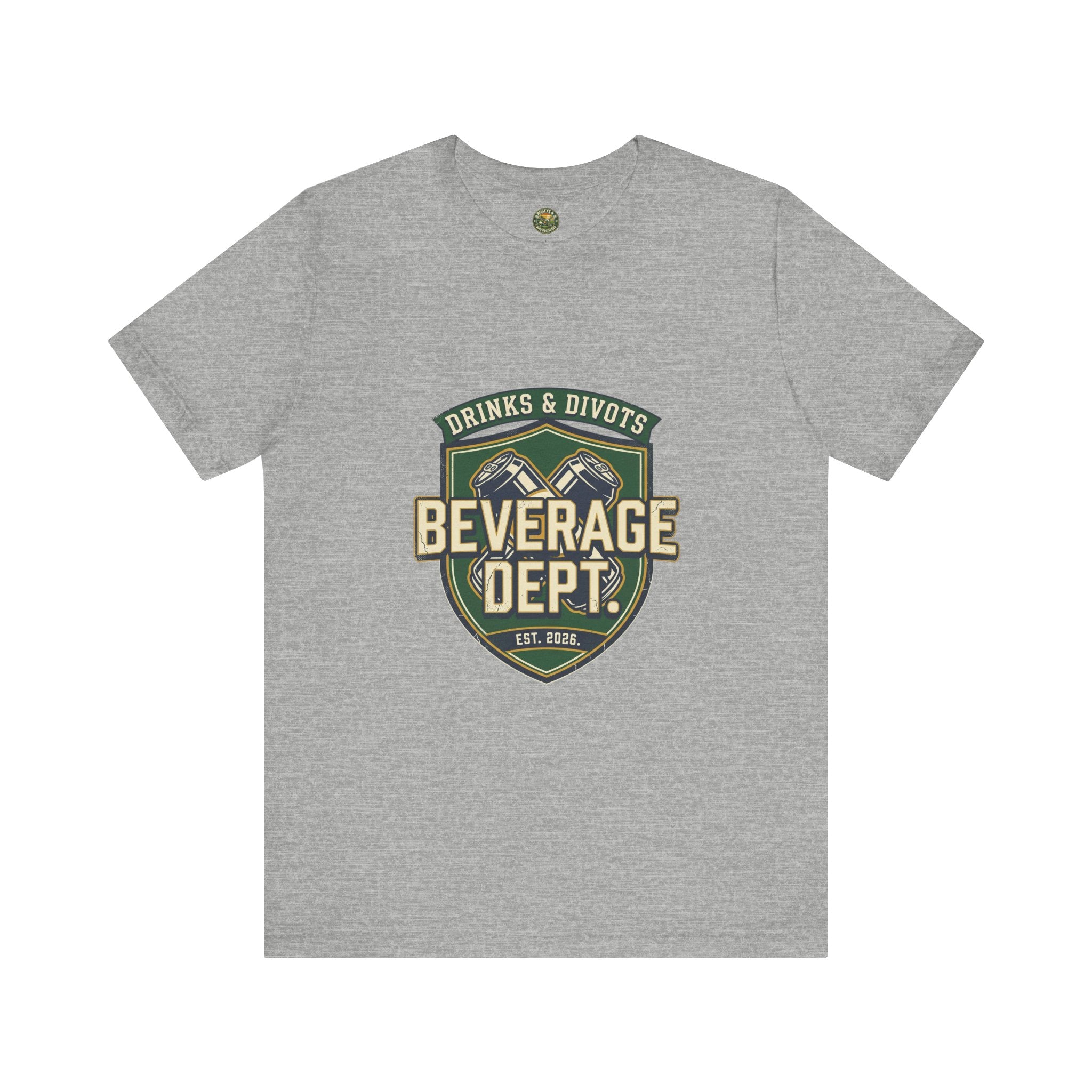 D&D Beverage Department Tee — Crossed Beer Cans Crest
