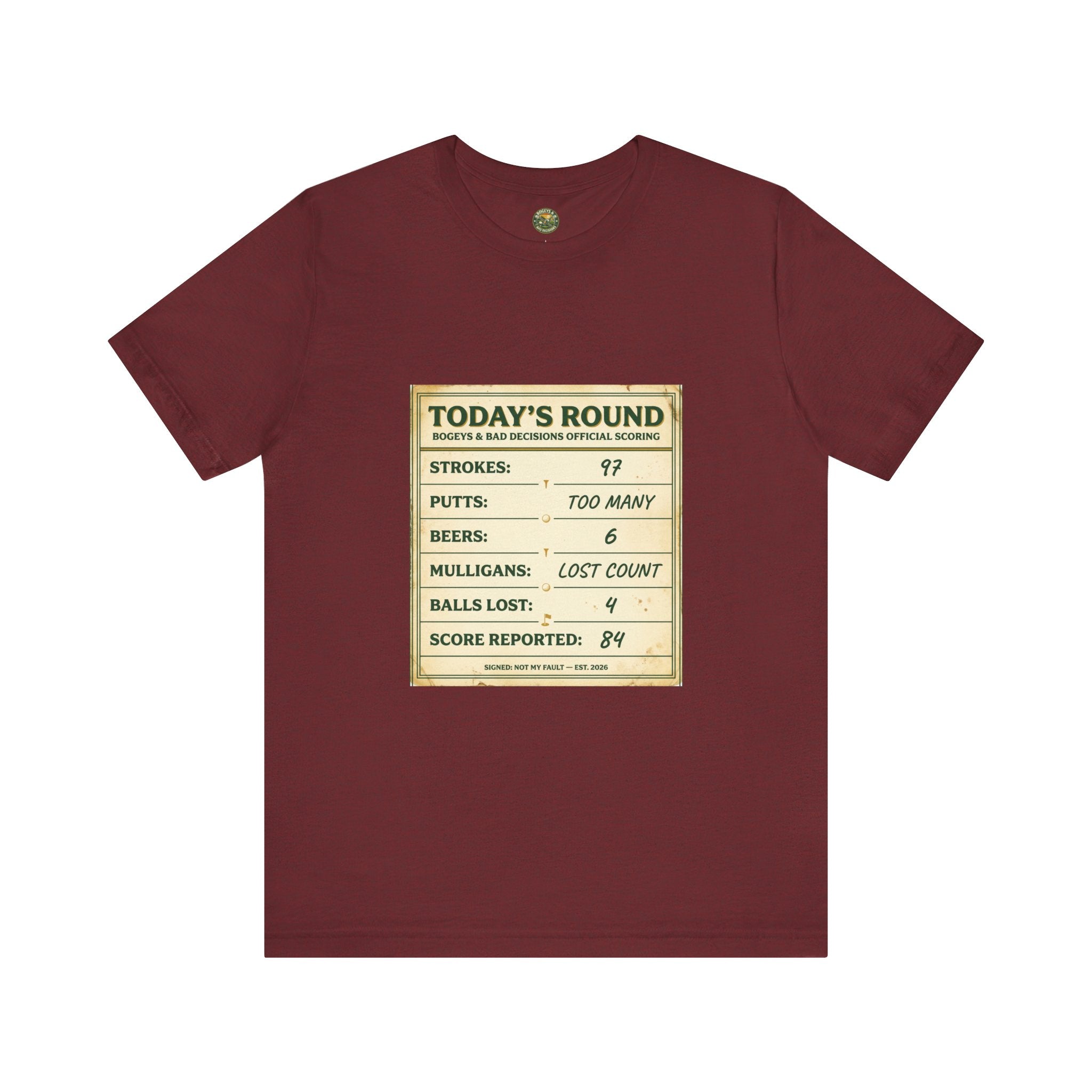 Today's Round Tee — Vintage Faux Scorecard
