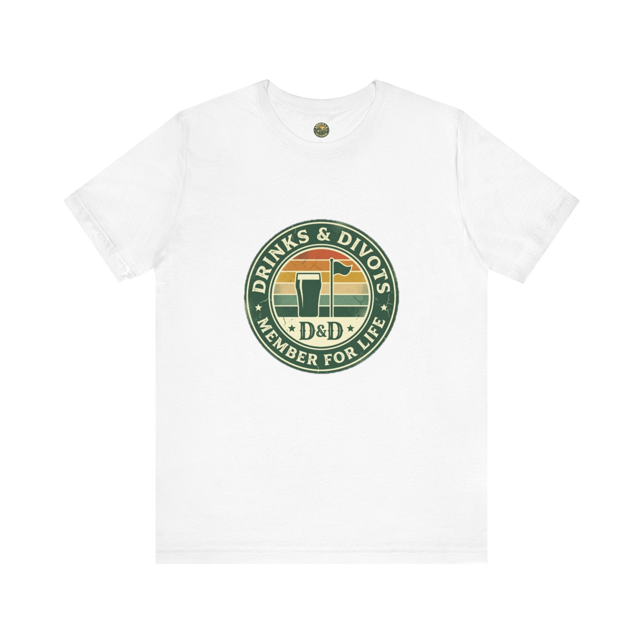 Drinks & Divots Member For Life Tee — Sunset Badge