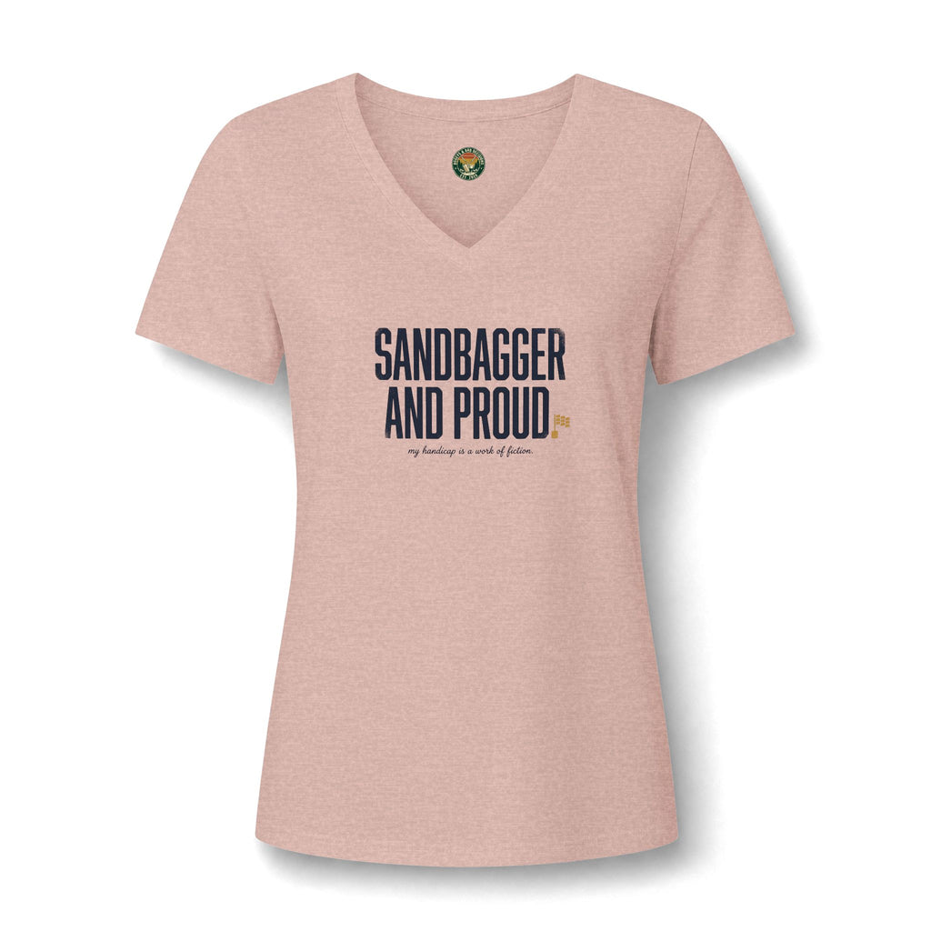 Sandbagger. And Proud. V-Neck Tee — Back Nine Bettys
