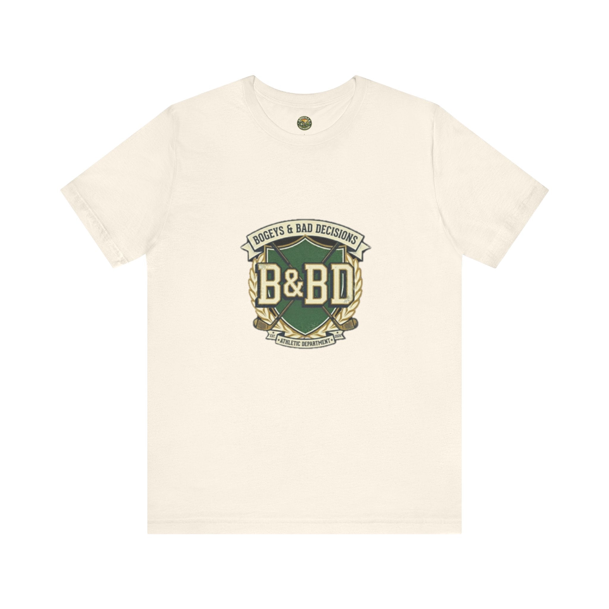 B&BD Athletic Dept Tee — Crossed Clubs Crest