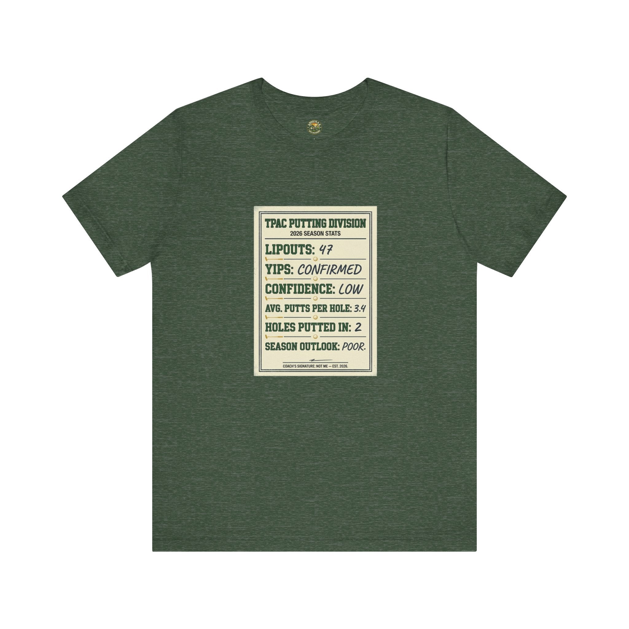 TPAC Putting Stats Sheet Tee — 2026 Season
