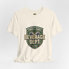 D&D Beverage Department Tee — Crossed Beer Cans Crest