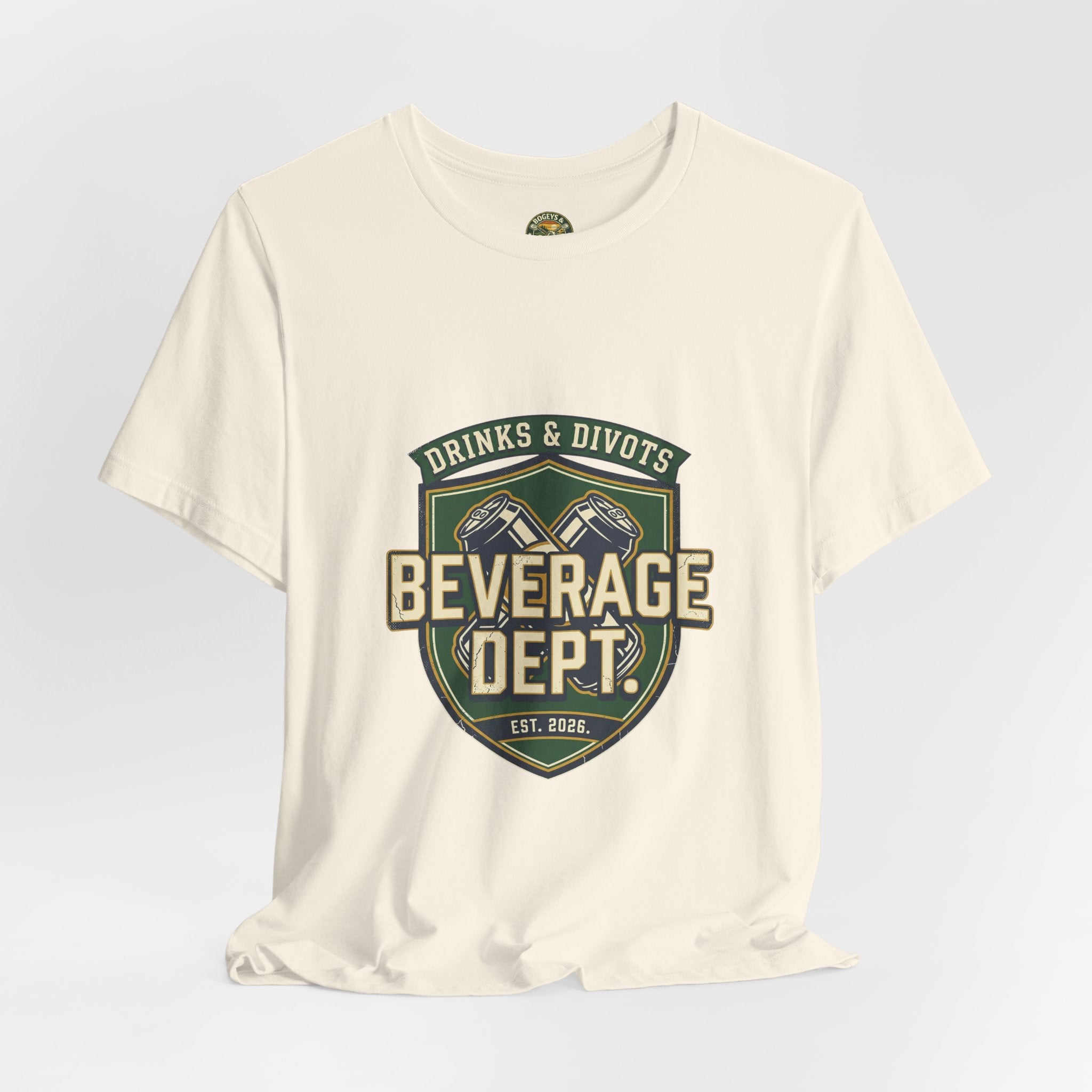 D&D Beverage Department Tee — Crossed Beer Cans Crest